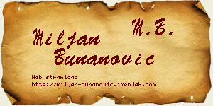 Miljan Bunanović vizit kartica